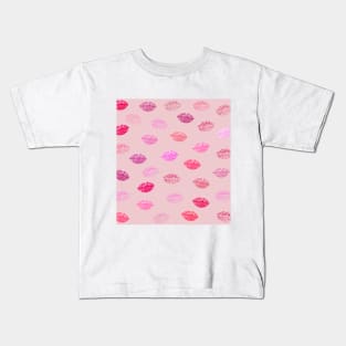 Kiss and lips pattern Kids T-Shirt